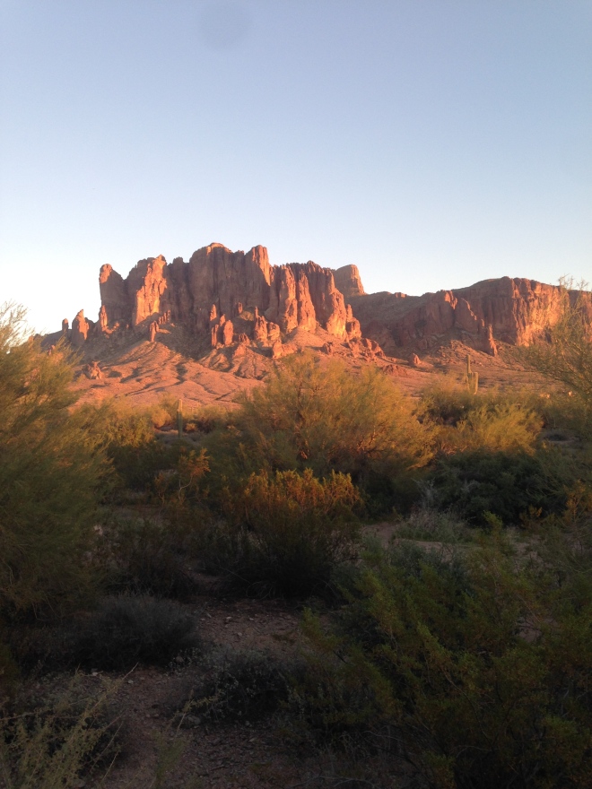 The Superstition Mountains. There's gold in them there mountains.